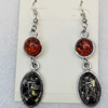 Imitate Amber Earring, width:13mm, Length:58mm, Sold by Dozen