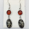 Imitate Amber Earring, width:14mm, Length:56mm, Sold by Dozen