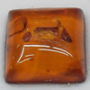 Imitate Amber Cabochons, Square, The other side is Flat 10mm, Sold by Bag