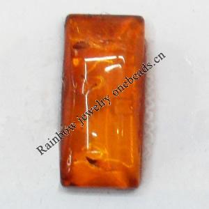 Imitate Amber Cabochons, Rectangle, The other side is Flat 11x19mm, Sold by Bag