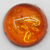 Imitate Amber Cabochons, Round, The other side is Flat 8mm, Sold by Bag