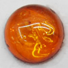 Imitate Amber Cabochons, Round, The other side is Flat 22mm, Sold by Bag