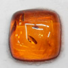 Imitate Amber Cabochons, Square, The other side is Flat 10mm, Sold by Bag