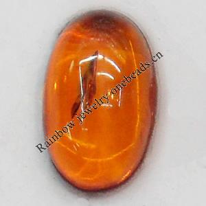 Imitate Amber Cabochons, Oval, The other side is Flat 6x10mm, Sold by Bag