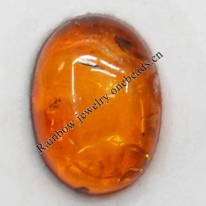 Imitate Amber Cabochons, Oval, The other side is Flat 8x10mm, Sold by Bag