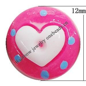 Resin Cabochons, No Hole Headwear & Costume Accessory, Flat Round 12mm, Sold by Bag