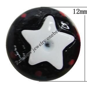 Resin Cabochons, No Hole Headwear & Costume Accessory, Flat Round 12mm, Sold by Bag