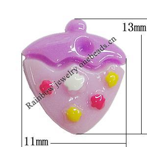 Resin Cabochons, No Hole Headwear & Costume Accessory, Fruit 13x11mm, Sold by Bag