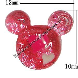 Resin Cabochons, No Hole Headwear & Costume Accessory, Animal Head 12x10mm, Sold by Bag