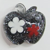 Resin Cabochons, No Hole Headwear & Costume Accessory, Apple 12x11mm, Sold by Bag