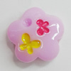 Resin Cabochons, No Hole Headwear & Costume Accessory, Flower 12mm, Sold by Bag