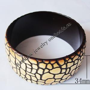 Resin Bracelet, width:34mm, Inner Diameter about:6.8cm, Sold by PC