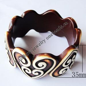 Resin Bracelet, width:35mm, Inner Diameter about:6.8cm, Sold by PC