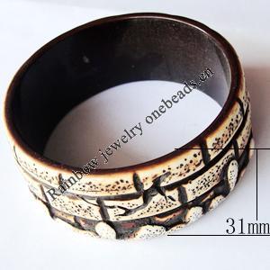 Resin Bracelet, width:31mm, Inner Diameter about:6.8cm, Sold by PC