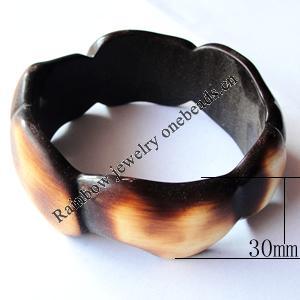 Resin Bracelet, width:30mm, Inner Diameter about:6.8cm, Sold by PC