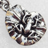 Zinc Alloy Charm/Pendants, Nickel-free & Lead-free, A Grade lotus flower leaf with animal 21x16mm, Sold by PC