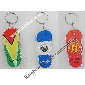 Key Chain, Acrylic Pendant, Mix Style, Pendant About：77x32mm, Length Approx:102mm, Sold by PC 