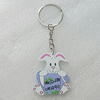 Key Chain, Iron Ring with Wood Charm, Charm Size:45x40mm, Sold by PC