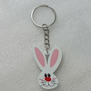 Key Chain, Iron Ring with Wood Charm, Charm Size:48x32mm, Sold by PC