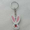 Key Chain, Iron Ring with Wood Charm, Charm Size:48x32mm, Sold by PC