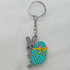 Key Chain, Iron Ring with Wood Charm, Charm Size:47x33mm, Sold by PC