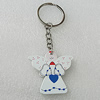 Key Chain, Iron Ring with Wood Charm, Charm Size:40x43mm, Sold by PC