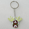 Key Chain, Iron Ring with Wood Charm, Charm Size:41x47mm, Sold by PC