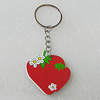 Key Chain, Iron Ring with Wood Charm, Charm Size:42x42mm, Sold by PC