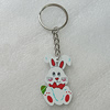 Key Chain, Iron Ring with Wood Charm, Charm Size:47x30mm, Sold by PC
