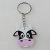 Key Chain, Iron Ring with Wood Charm, Charm Size:45x43mm, Sold by PC