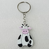 Key Chain, Iron Ring with Wood Charm, Charm Size:47x30mm, Sold by PC