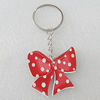 Key Chain, Iron Ring with Wood Charm, Charm Size:43x43mm, Sold by PC