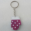 Key Chain, Iron Ring with Wood Charm, Charm Size:46x34mm, Sold by PC