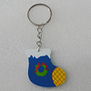Key Chain, Iron Ring with Wood Charm, Charm Size:42x41mm, Sold by PC