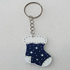 Key Chain, Iron Ring with Wood Charm, Charm Size:45x38mm, Sold by PC