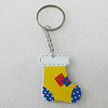 Key Chain, Iron Ring with Wood Charm, Charm Size:45x37mm, Sold by PC