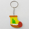 Key Chain, Iron Ring with Wood Charm, Charm Size:42x40mm, Sold by PC