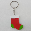 Key Chain, Iron Ring with Wood Charm, Charm Size:47x40mm, Sold by PC