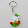 Key Chain, Iron Ring with Wood Charm, Charm Size:49x40mm, Sold by PC