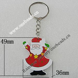 Key Chain, Iron Ring with Wood Charm, Charm Size:49x36mm, Sold by PC