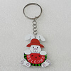 Key Chain, Iron Ring with Wood Charm, Charm Size:47x32mm, Sold by PC