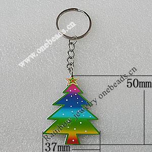 Key Chain, Iron Ring with Wood Charm, Charm Size:50x37mm, Sold by PC