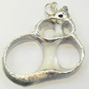 Shell Pendant, Silver Plated, 35x34mm, Hole:Approx 5mm, Sold by PC