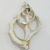 Shell Pendant, Silver Plated, 34x46mm, Hole:Approx 5mm, Sold by PC