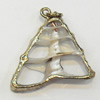 Shell Pendant, Gold Plated, 26x27mm, Hole:Approx 5mm, Sold by PC