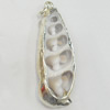 Shell Pendant, Silver Plated, 16x45mm, Hole:Approx 5mm, Sold by PC