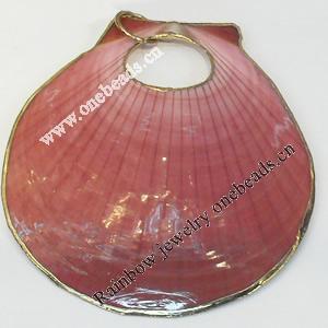 Shell Pendant, Gold Plated, 60x65mm, Hole:Approx 17mm, Sold by PC