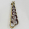 Shell Pendant, Gold Plated, 15x43mm, Hole:Approx 5mm, Sold by PC