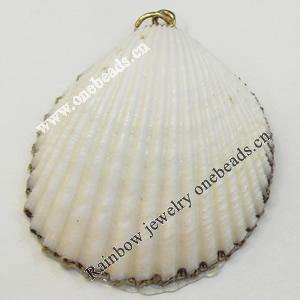 Shell Pendant, Silver Plated, 35x43mm, Hole:Approx 5mm, Sold by PC