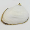 Shell Pendant, Gold Plated, 43x30mm, Hole:Approx 5mm, Sold by PC